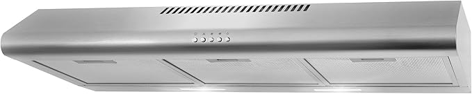 COSMO COS-5MU36 36 in. Delta Collection Ducted Under Cabinet Range Hood, Button Controls, Reusable Filters, LED Lights, Stainless Steel