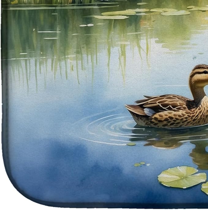 Caroline's Treasures Mother Duck Dish Drying Mat Absorbent Dish Drying Mat Pad for Kitchen Counter Dish Drainer Mat for Countertop, 14 x 21", Multicolor