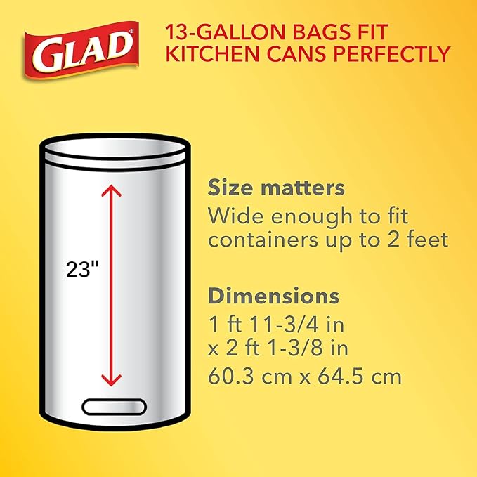 CLO78564 - Glad ForceFlex Tall Kitchen Drawstring Trash Bags