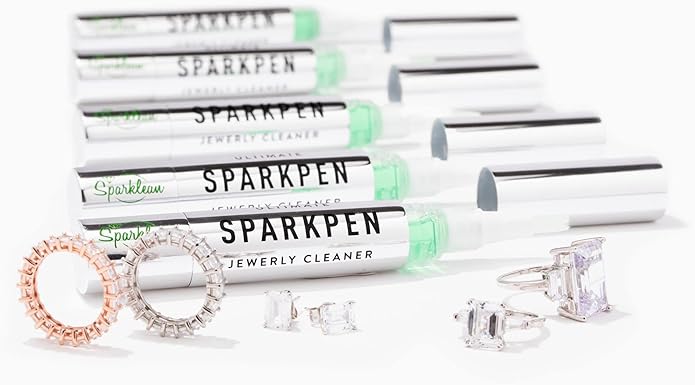 SPARKLEAN Complete Jewelry Cleaning Kit – Ammonia-Free Jewelry Cleaner Spray, Precision Pen & Polishing Cloth for Silver, Gold, Diamond Ring Cleaner