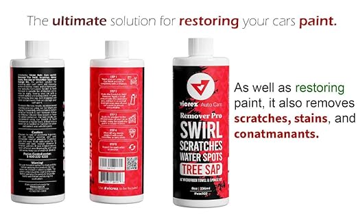 Vicrez Auto Care vac102 Remover Pro Swirl, Scratches, Water Spots, Tree Sap w/Microfiber Towel and Sponge Kit