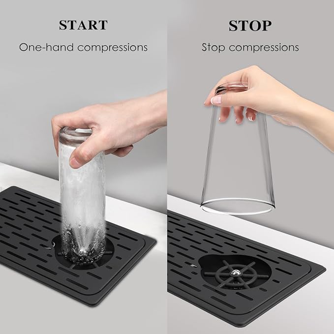 Pitcher Washer, Espresso Washer and Spray, Pitcher Rinser ，Drainage and Drip Tray, 304 Stainless Steel Bar Glass Washer Sink, Suitable for Home Kitchen, Hotel, Coffee Shop, Restaurant (Silver)