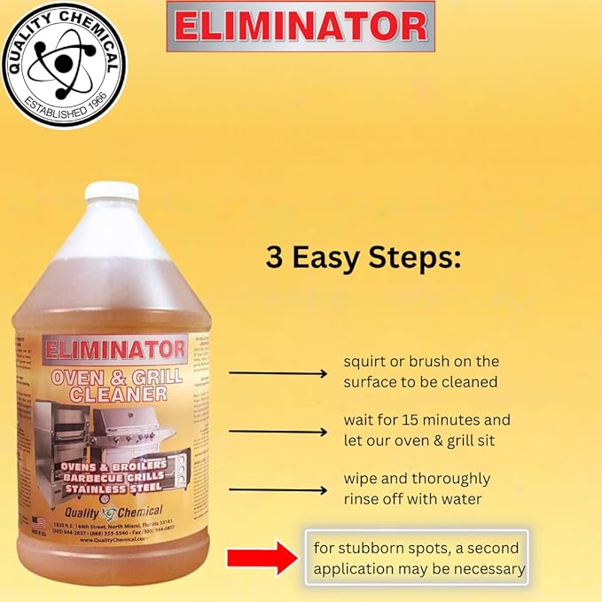 Quality Chemical Oven & Grill Cleaner - Heavy-Duty - Fast Acting & Easy to Use - Degreaser 128 oz (Pack of 1)