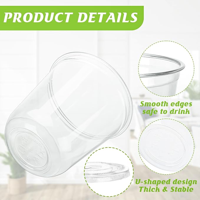12oz Disposable Stemless Glasses with Flat Lids and Straws,PET Disposable Drinking Cups,Clear Plastic Wine Glasses for Parties Birthday,Wedding,Meeting,Christmas Party Supplies. (50, Transparent)