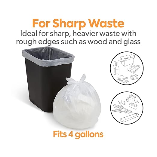 Coastwide Professional 4 Gallon Trash Bag, 17" x 17", Low Density, 0.35 mil, Clear, 1000 Bags/Box