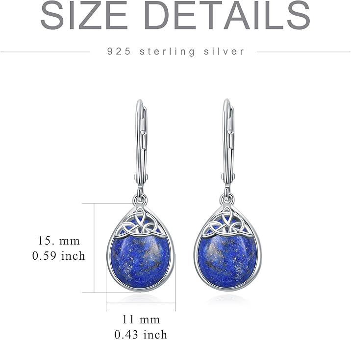 PELOVNY Celtic Knot Filigree Earrings for Women 925 Sterling Silver Moss Agate/Birthstone Infinity Earrings Birthday Christmas Jewelry Gifts for Mom Daughter Wife Sister