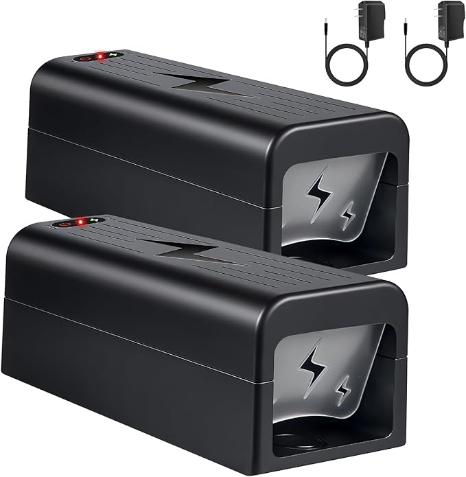 2026 Rat Trap Electric Mice Trap Electronic Mouse Traps Zapper with Powerful Voltage, Reusable & No-Touch Mouse Trap Electric Shock Rodent Trap for Home, Attic,Garage,Kitchen,Warehouse Indoor
