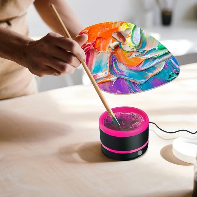 YAGHVEO® Electric Paint Brush Cleaner Tool,Silicone Paint Brush Rinser, Auto-spin Cup Paintbrush Cleaner,USBPainting Brush Cleaning Washer for Acrylic,Watercolor,Oil & Makeup Brushes for Artists