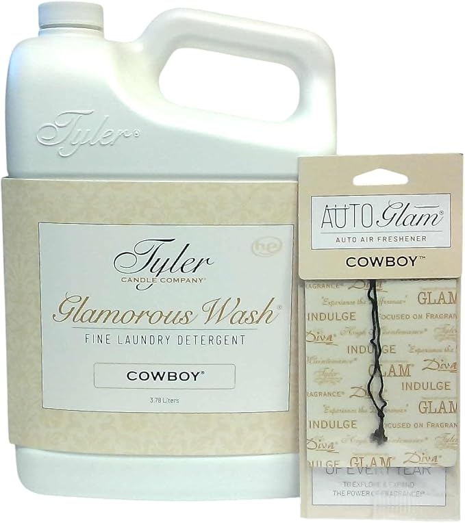 Tyler Candle Company, Laundry Wash, Cowboy fragrance, 128 Fl oz w/Cowboy Autoglam