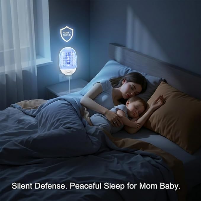 6Pack Bug Zapper Indoor Plug in Mosquito Zapper Indoor,Mosquito Killer for Baby Room,Bedroom&Nursery,Fruit Fly Zapper Insect Killer with Blue Light,Plug in Gnat Killer for Kitchen&Indoor Plant