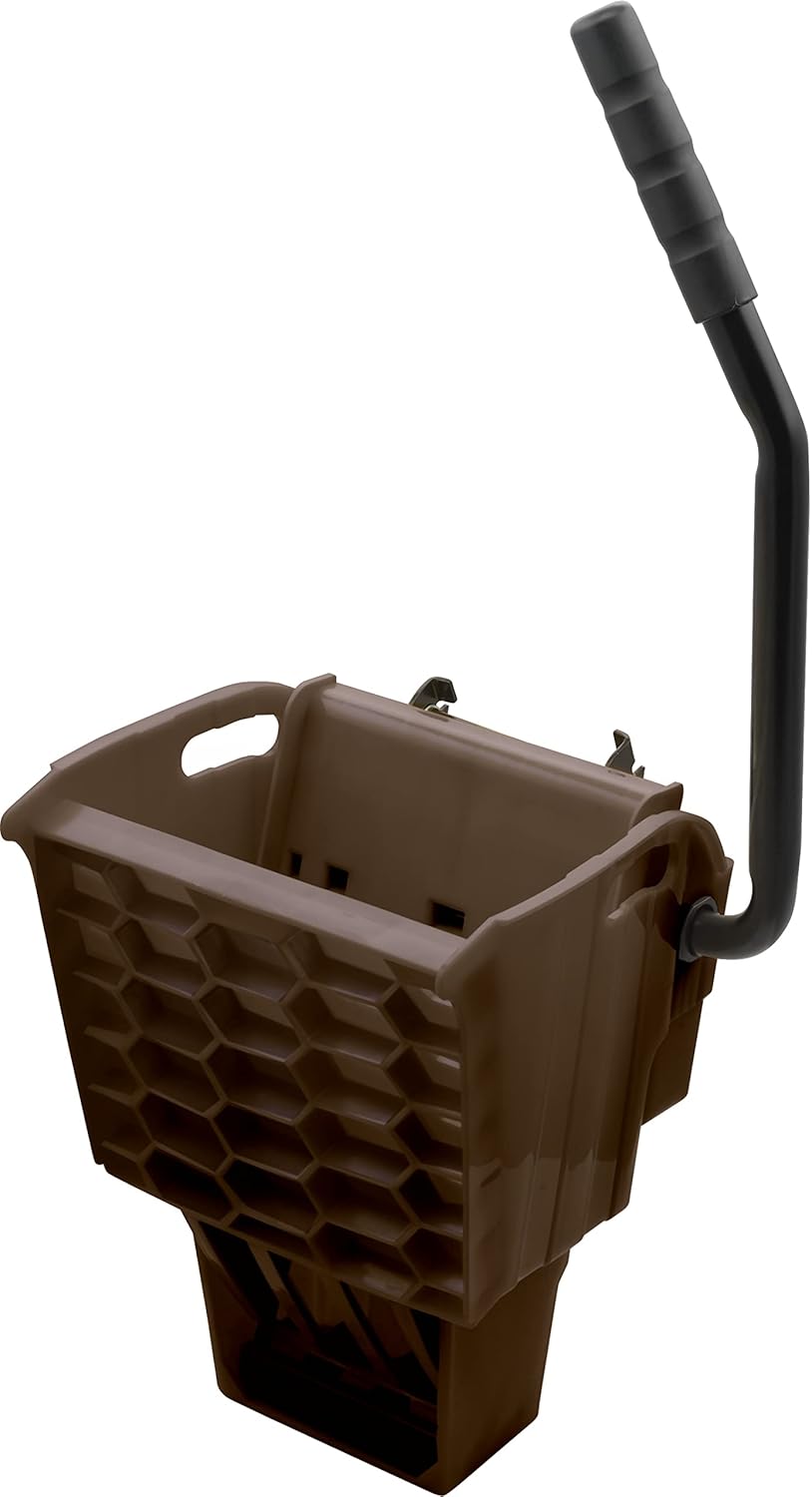Carlisle FoodService Products Omnifit Mop Bucket with Side Press Wringer for Floor Cleaning, Kitchens, Restaurants, Office, And Janitorial Use, Polypropylene (Pp), 35 Quarts, Brown