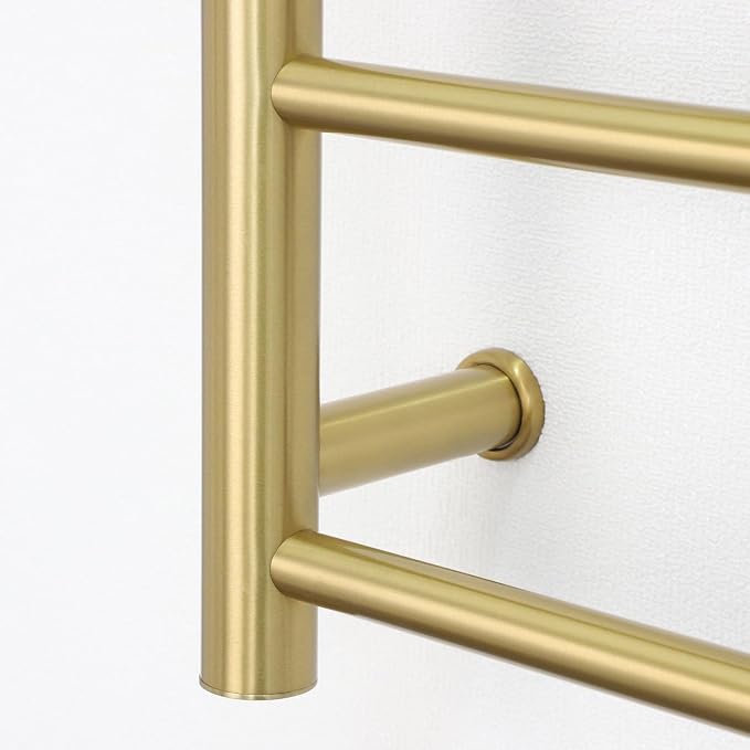 Luxury 8 Bars Towel Warmer Wall Mount Electric Plug-in/Hardwired Heated Towel Rack, Heated Towel Drying Rack with Timer & Temperature Multi-Level Adjustable (Brushed Gold, 8 Bars)