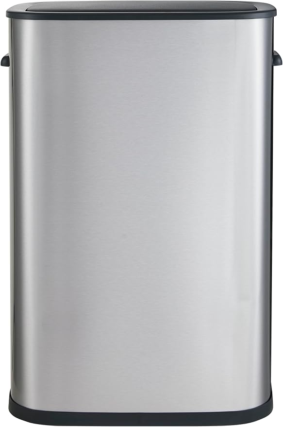 Casa Andrea Milano 14.5-Gallon Soft-Close, Smudge Resistant Trash Can with Automatic Touchless Motion Sensor, Large and Space-Saving