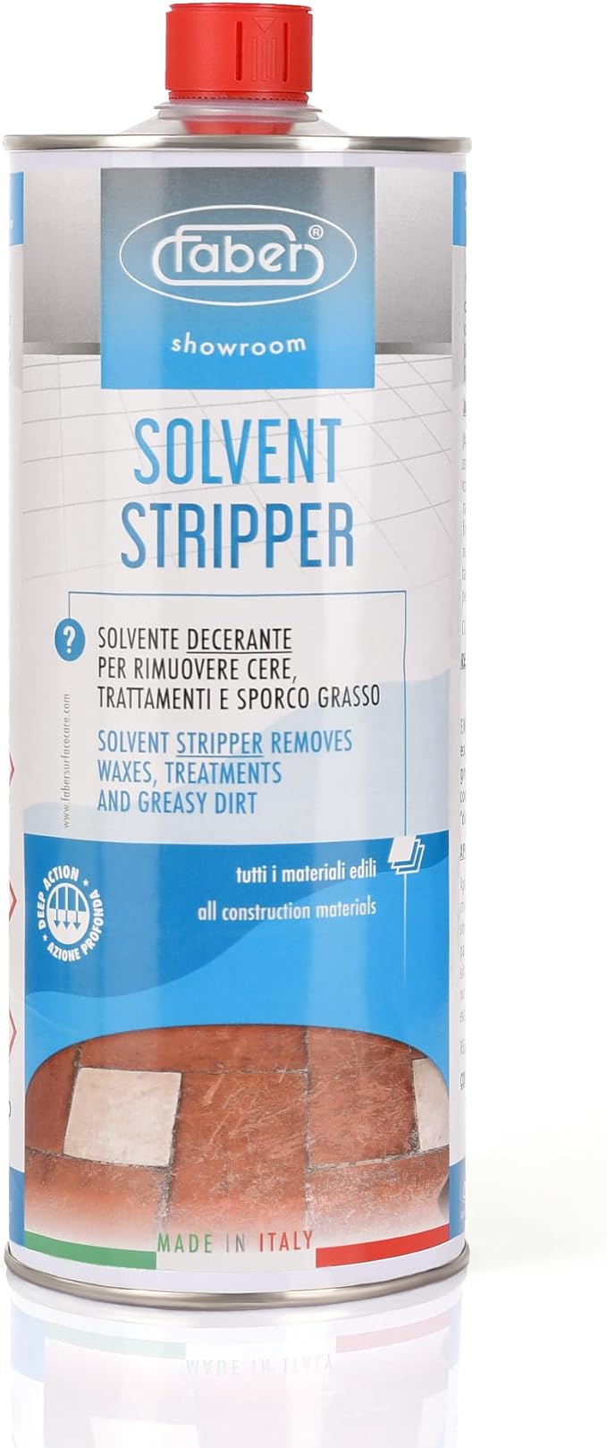 FABER Floor Stripper For Tile & Stone Quick Instant Removal Of Stubborn Dirt & Grease Stains On Tiles, Surfaces & floors. Best Solvent Based Wax Remover & Deep Cleaner For Home & Commercial Use