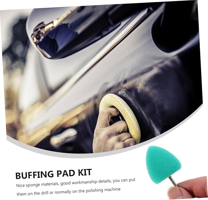 PartyKindom 16pcs Buffing Sponge Pads Kit for Car Detailing Professional Polishing Wheels for Electric and Pneumatic Polishers for Vehicle Surface Restoration