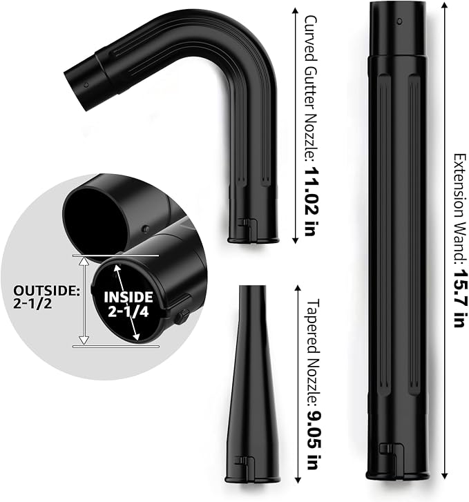 Sealegend Gutter Cleaning Tools for 2-1/2 in. Wet/Dry Vacuum Cleaner, Shop Vacuum Hose Attachments for Cleaning or Blowing Debris from Gutters, 2-1/2 in. Upgrade Lockout Design Shop Vac Accessories