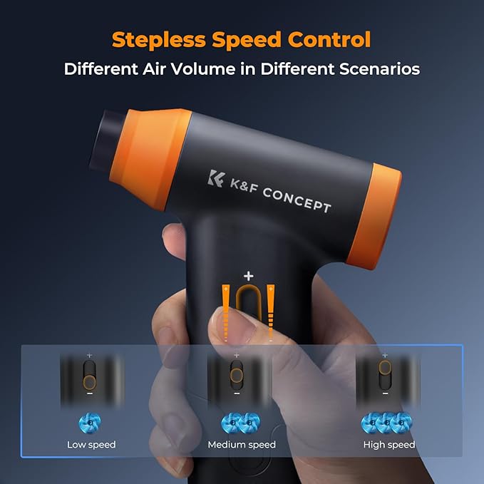 K&F Concept BS200 Blower & Suction 2 in 1 Compressed Air Duster, 150000RPM Super Power Electric Air Duster, Stepless Speed Regulation, Portable Dust Blower for Computer, Keyboard, House, Outdoor, Car