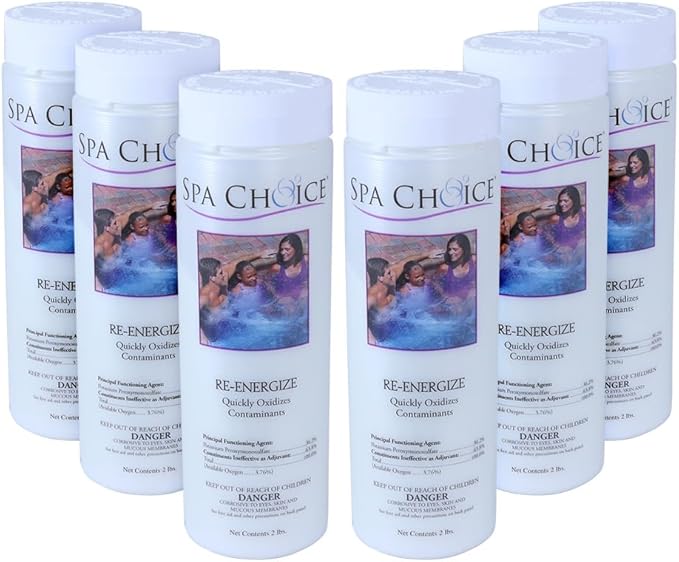 SpaChoice 2-Pounds 6-Pack Premium Re-Energize Spa Shock, Hot Tub Shock, Made in USA
