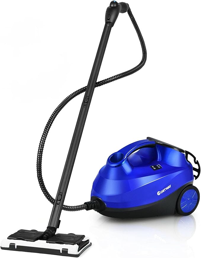 Moccha 2000W Steam Cleaner w/ 19 Accessories, 2000 W Household Steamer w/ 1.5L Tank for Chemical-Free Cleaning, Heavy Duty Household Cleaning Machine for Floors, Windows, Cars (Blue)