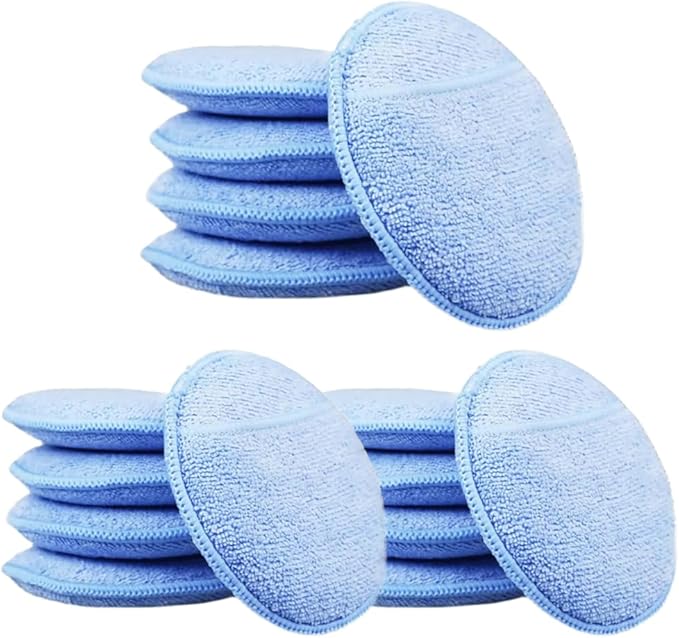 5 Pcs Microfiber Wax Applicator Pads for Car Care, Microfiber Applicator Pad with Finger Pocket for Cars Trucks Fine Cleaning and Polishing (5" Diameter, 15 Pack)