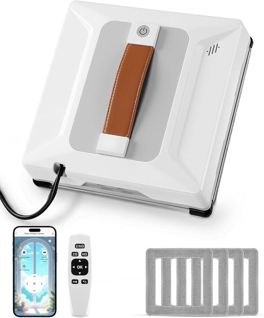 FRUITEAM Window Cleaning Robot with Dual Spray & Edge Detection, APP & Remote Control, Intelligent Path Planning, 3500PA Suction Anti-Fall, for High-Rise Windows, Glass, Tile