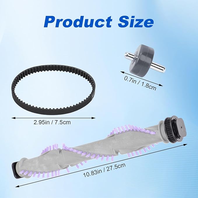 Roller Brush Belt Replacement Compatible with Shark Navigator Lift-Away Upright Vacuum CU512 CU510 CU520 CU500 Vacuum Brush Replacement Part, 1 Roller Brush + 2 Belts + 2 Wheels