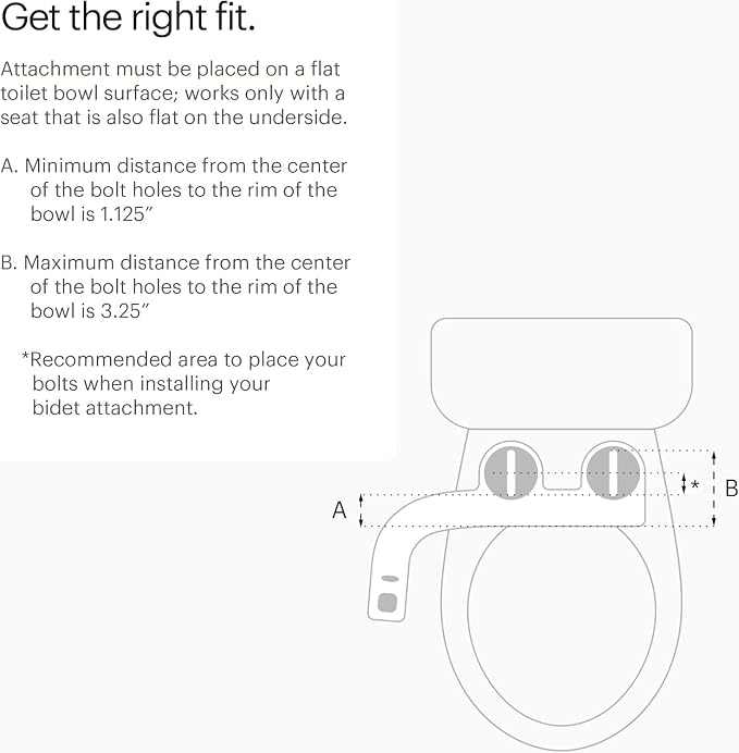 Brondell FSP-250 FreshSpa Thinline Precision Essential Bidet Attachment for Toilet Seats with Adjustable Water Pressure, Side Arm Control, Thin Profile, White (Dual Nozzles)