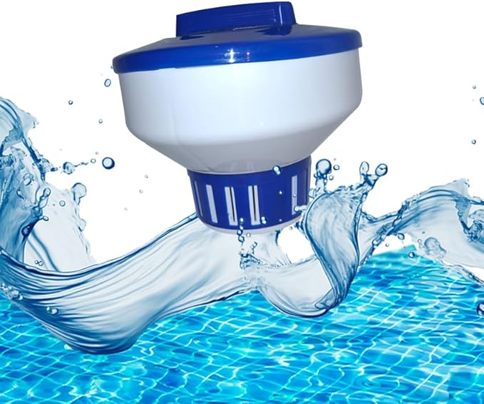 FibroPool Above Ground Pool Maintenance Kit – Telescoping Pole, Leaf Skimmer Net, Vacuum Head, Pool Brush, Floating Chlorinator & Test Strips – Easy Clean Kit for Inflatable & Soft-Sided Pools