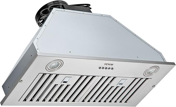 VEVOR Insert Range Hood, 800CFM 3-Speed, 30 Inch Stainless Steel Built-in Kitchen Vent with Push Button Control LED Lights Baffle Filters, Ducted/Ductless Convertible, ETL Listed