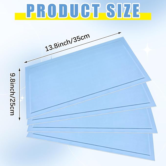 Blushtier 4 Pcs No Frost Anti Ice Freezer Mat Refrigerator Liners Washable Refrigerator Mats Blue Fridge Mats Fridge Accessories for Refrigerator Deep Freezer(13.8 x 9.8 Inch)