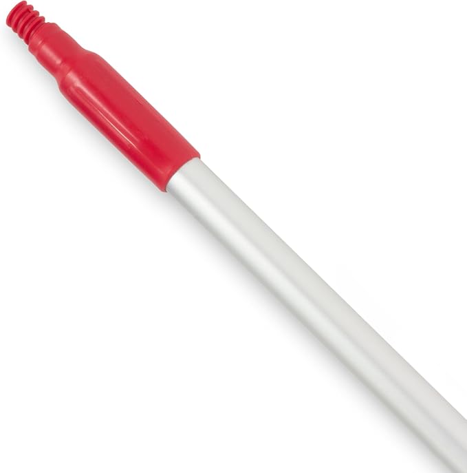 SPARTA Adjustable Aluminum Broomstick, 48” Mop and Broom Handle Replacement with Color-Coded System for Environments with Harsh Cleaning Agents, Aluminum, 48 Inches, Red, (Pack of 12)