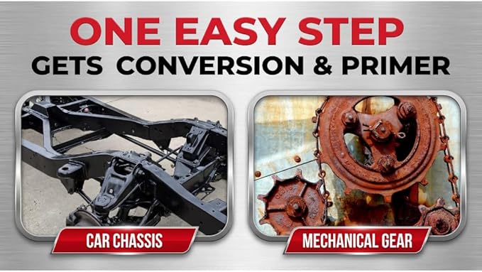 2-in-1 Rust Converter & Metal Primer, Black Rust Inhibitor Paint for Metal, Automotive Rust Reformer, Industrial Grade Water Based, Heat Resistance & UV Resistant. Made in the USA. As Low As ~$0.12 Per Sqft*