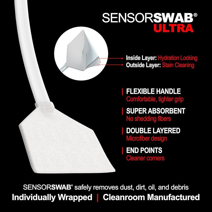 Sensor Swab Ultra 33mm Swabs - Camera Sensor Cleaner Swabs for Cleaning Medium Format Mirrored or Mirrorless SLR & DSLR Cameras. Sensor Dust & Oil Remover (Pack of 100)