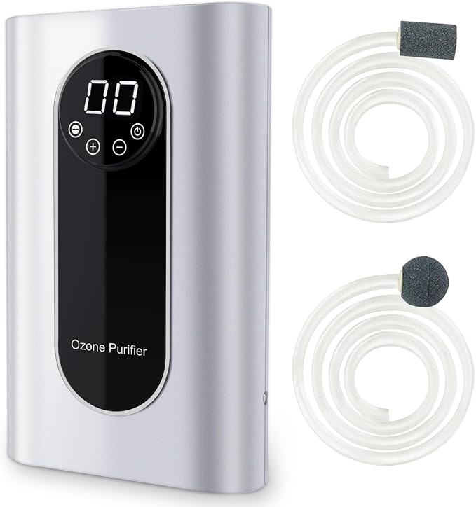 Portable Ozone Machine Generator,1000mg/h Multipurpose Ozone Machine for Air,Water,Food,Home,Office,Hunting (Silver)