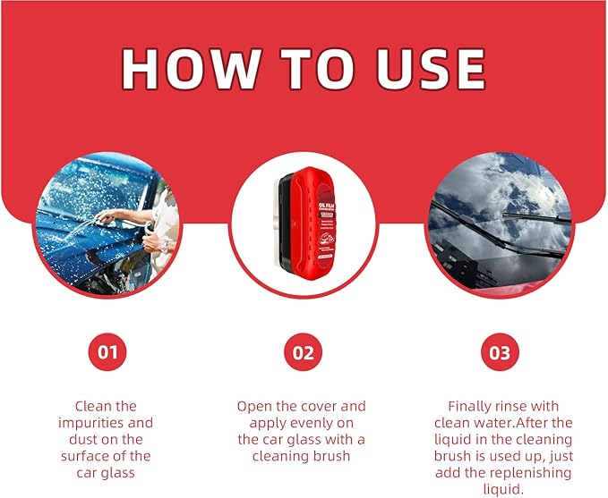 Oil Film Cleaning Brush for Car Windows（1PC）,Automotive Oil Film Cleaning Brush,Glass Cleaning Board,Clearvision Glass Cleaner, Car Window Cleaner and Enhance Driving Safety