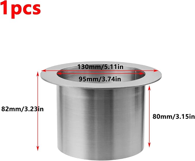 Antrader Drop-in Trash Chute,Kitchen Counter Trash Chute,Stainless Steel,Round (130mm/5.11inch),1Pcs