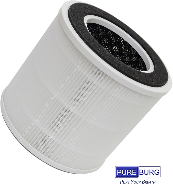 PUREBURG CA01FT-1 Replacement Filters Compatible with DH Lifelabs Sciaire Mini + HEPA Air Purifiers,2-Pack H13 HEPA Activated Carbon 3-Stage Filtration