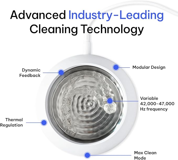Zima Dental Pod PRO: New Ultrasonic Retainer Cleaner Machine. Market-Leading, Best Aligner Cleaner, Nightguard Cleaner, Mouthguard Cleaner, Denture Cleaner, Ultrasonic Cleaner for Oral Dental Care