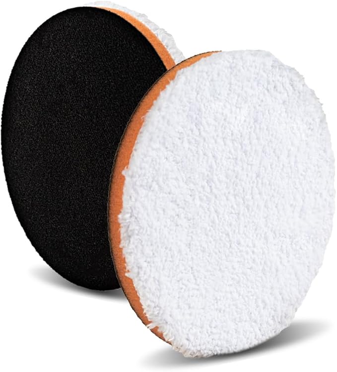 6.25" One Step Light Cutting Microfiber Pad (2-Pack) - Great for Removing Moderate Defects, Swirls and Light Oxidation. Fits 6" Backing Plate.