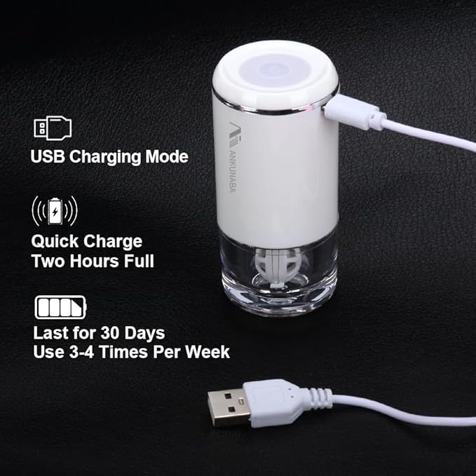 Contact Lens Cleaner, Portable Soft Contact Lens Cleaning Machine with USB Charger, Automatic Vibration Contact Lenses Cleaner Case for Traveling (White)