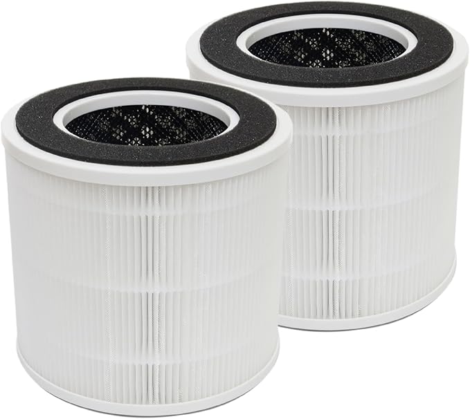 PUREBURG CA01FT-1 Replacement Filters Compatible with DH Lifelabs Sciaire Mini + HEPA Air Purifiers,2-Pack H13 HEPA Activated Carbon 3-Stage Filtration