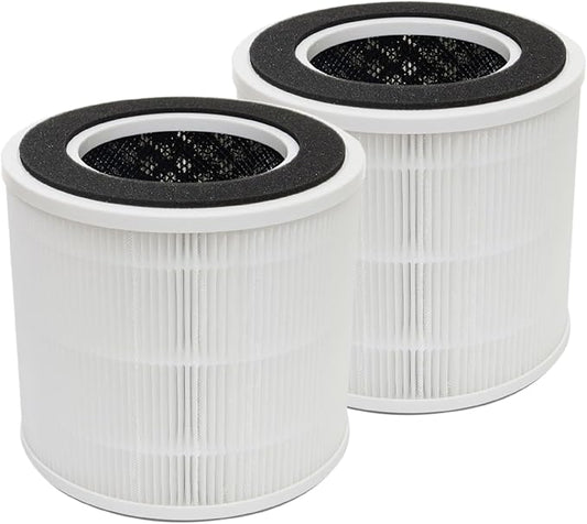 PUREBURG CA01FT-1 Replacement Filters Compatible with DH Lifelabs Sciaire Mini + HEPA Air Purifiers,2-Pack H13 HEPA Activated Carbon 3-Stage Filtration