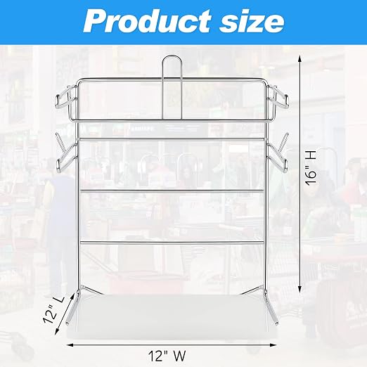 Ferraycle 2 Pcs Plastic Grocery Bag Holder Shopping Rack Fits 11½"W x 6" D x 21" H T Shirt Rack Plastic Bag Organizer with PP Base for Grocery Store, 12" W x 12" L x 16" H
