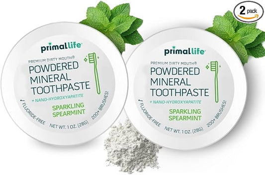 2 Pack of Primal: Life Organics!! - Dirty Mouth Toothpowder, Tooth Cleaning Powder, Flavored Essential Oils with Natural Kaolin & Bentonite Clay, Paleo, Organic, Spearmint, 1 oz LuxProdX Sticker