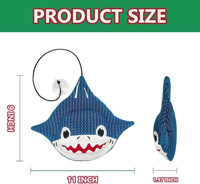QISHENG Hot Tub Scum Absorber for Spa Cleaner, Reusable & Washable Hot Tub Cleaner/Sponge/Skimmer/Accessories for Spa & Pool Scum Oil Absorber(2 Pack, Shark)