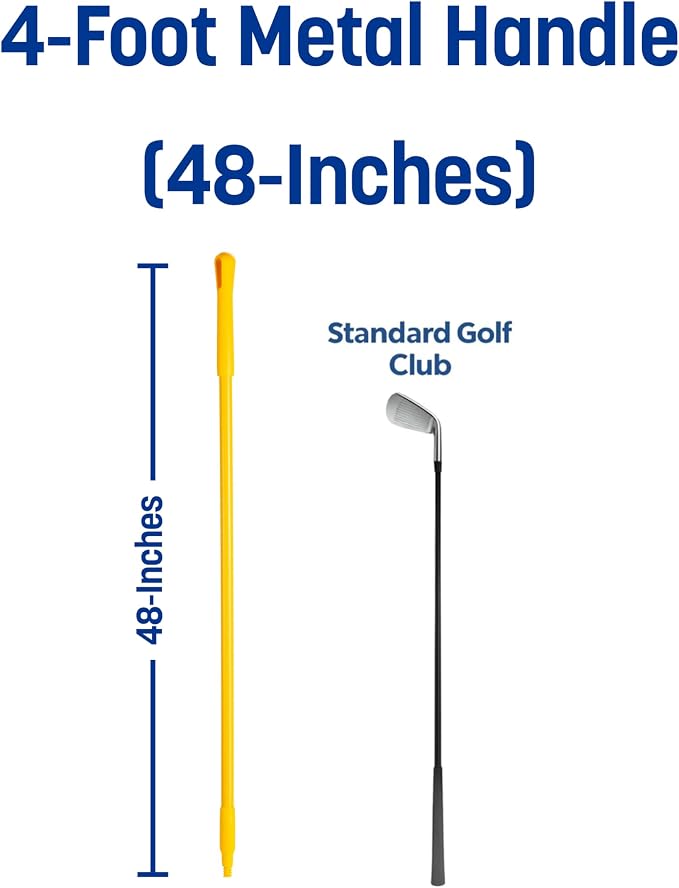 SPARTA 48" Fiberglass Replacement Handle with 3/4" Acme Thread Tip, Polyester Veil Reinforced, Hanging Cap, Commercial Cleaning, Yellow