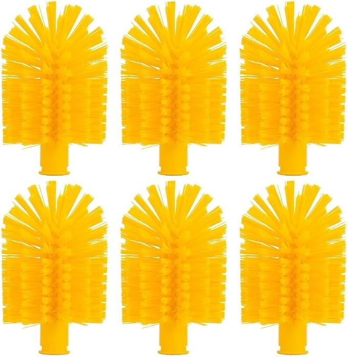 SPARTA Multi-Purpose Valve Brush Pipe Brush, Round Brush with Polyester Bristles, Color Coded for Commercial Cleaning, Kitchen, Restaurant, Bathroom, Plastic, 7.1 X 4 X 7.1 Inches, Yellow, (Pack of 6)