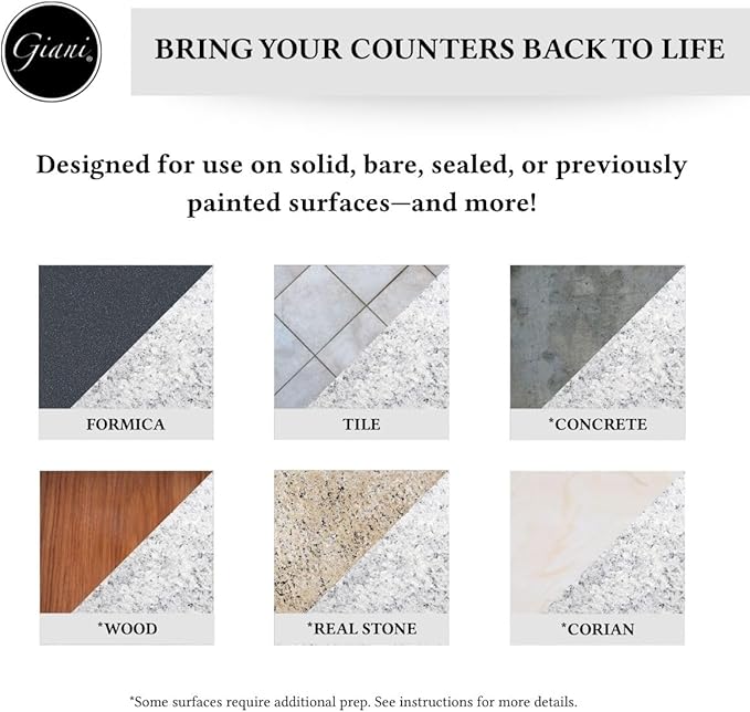 Giani Granite Countertop Paint Kit 2.0-100% Acrylic (White Diamond)