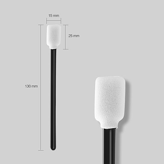 AAwipes Foam Swabs (200 pcs, 5.25", Black) - Lint Free Foam Tip Swab Cleanroom Sponge Stick Detailing Lab Swabs for Camera, Inkjet Printer, Optical Lens, Optical Equipment (C714BLK)