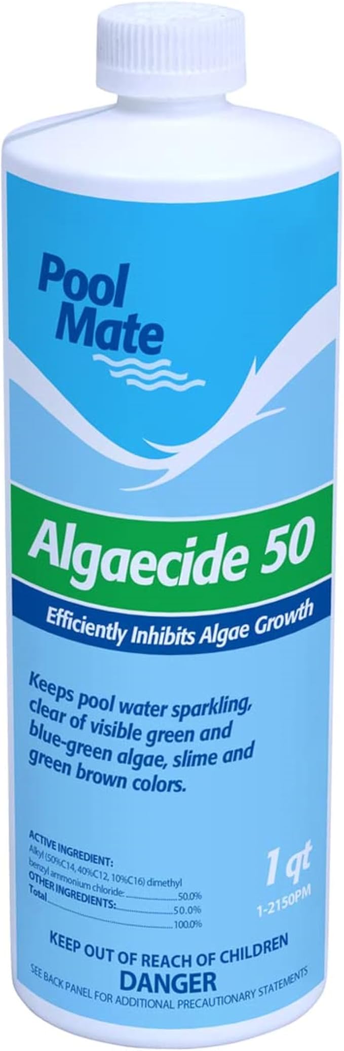 Pool Mate 1-Quart Premium Algaecide 50, Algaecide for Pool, Made in USA
